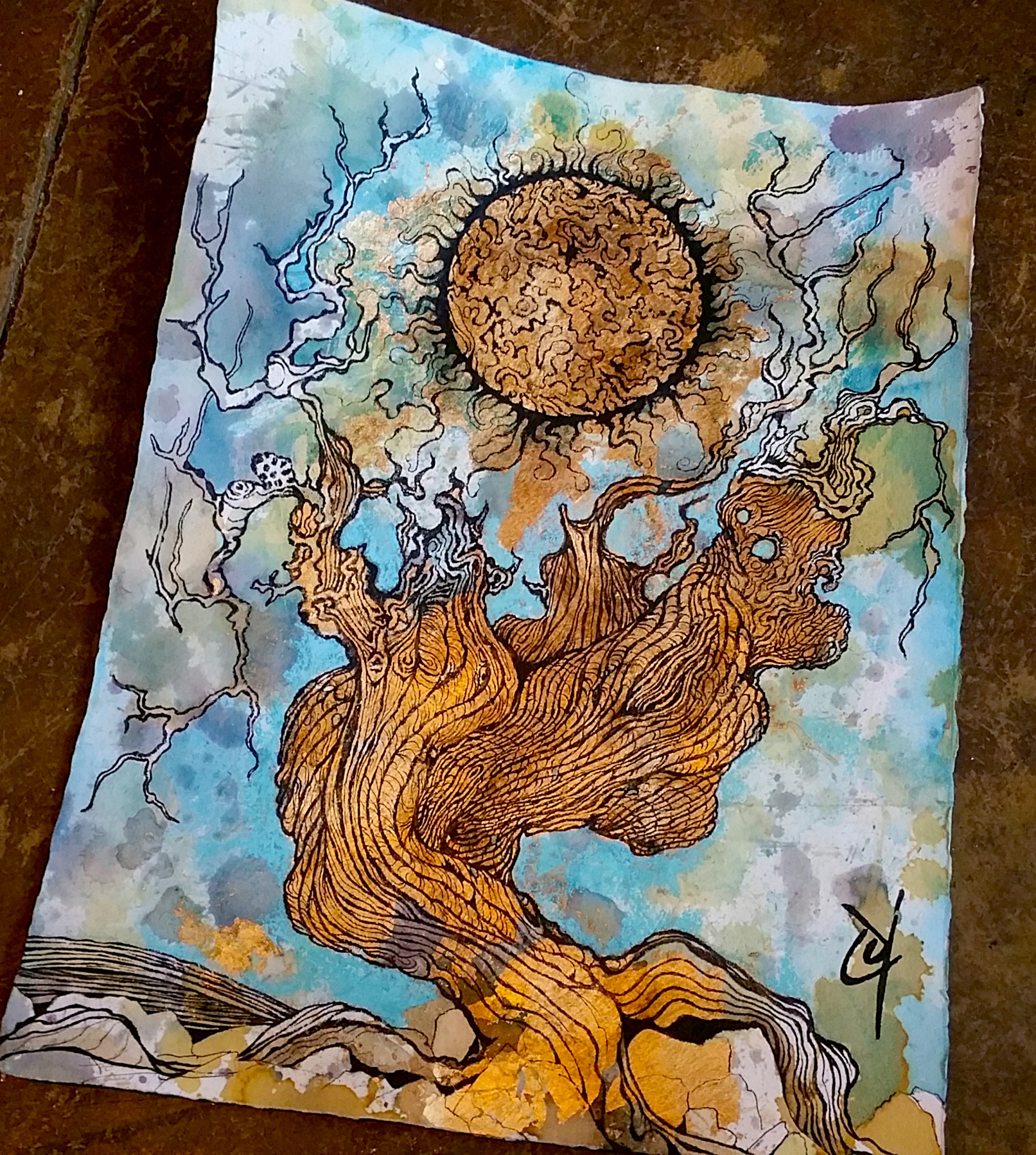 Mixed media work by Cody Chamberlain.