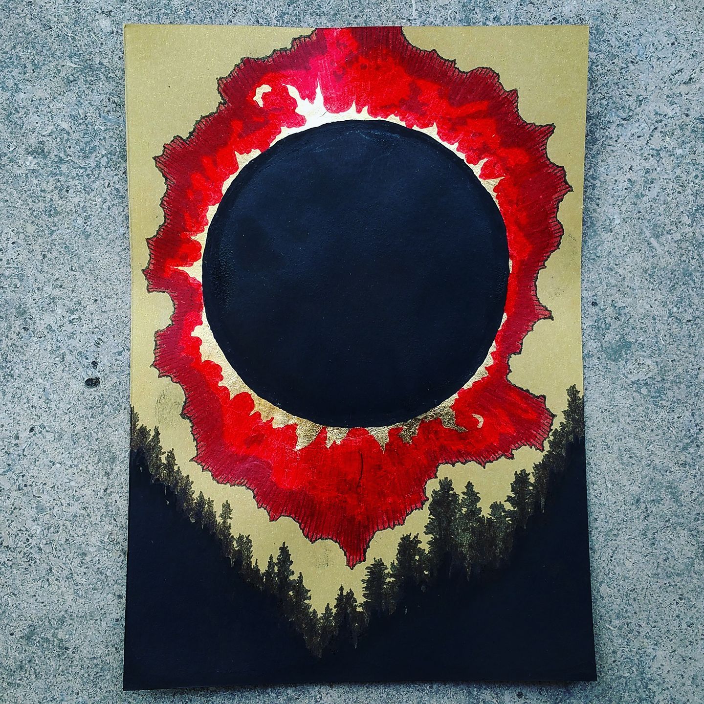 Mixed media work by Cody Chamberlain.