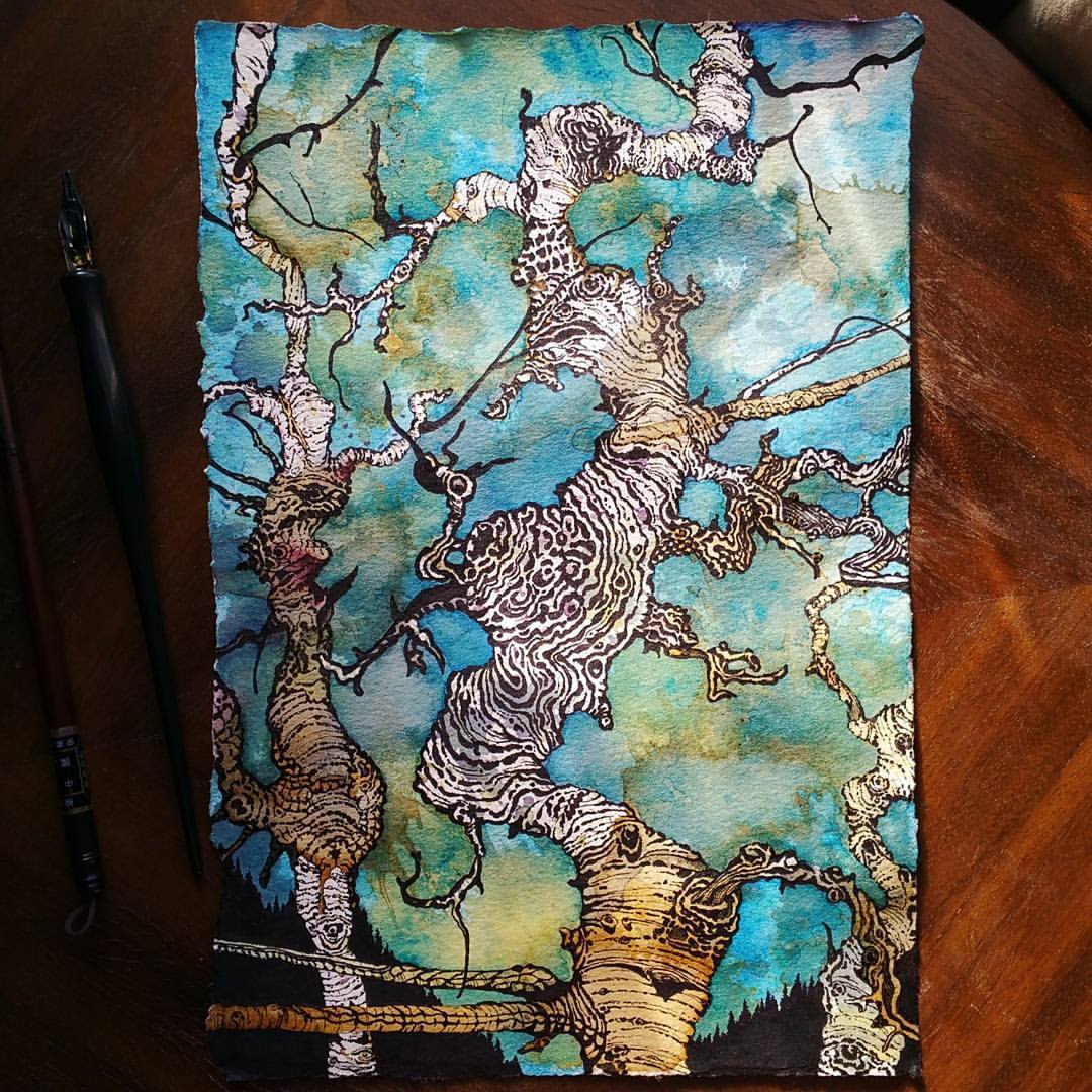 Mixed media work by Cody Chamberlain.