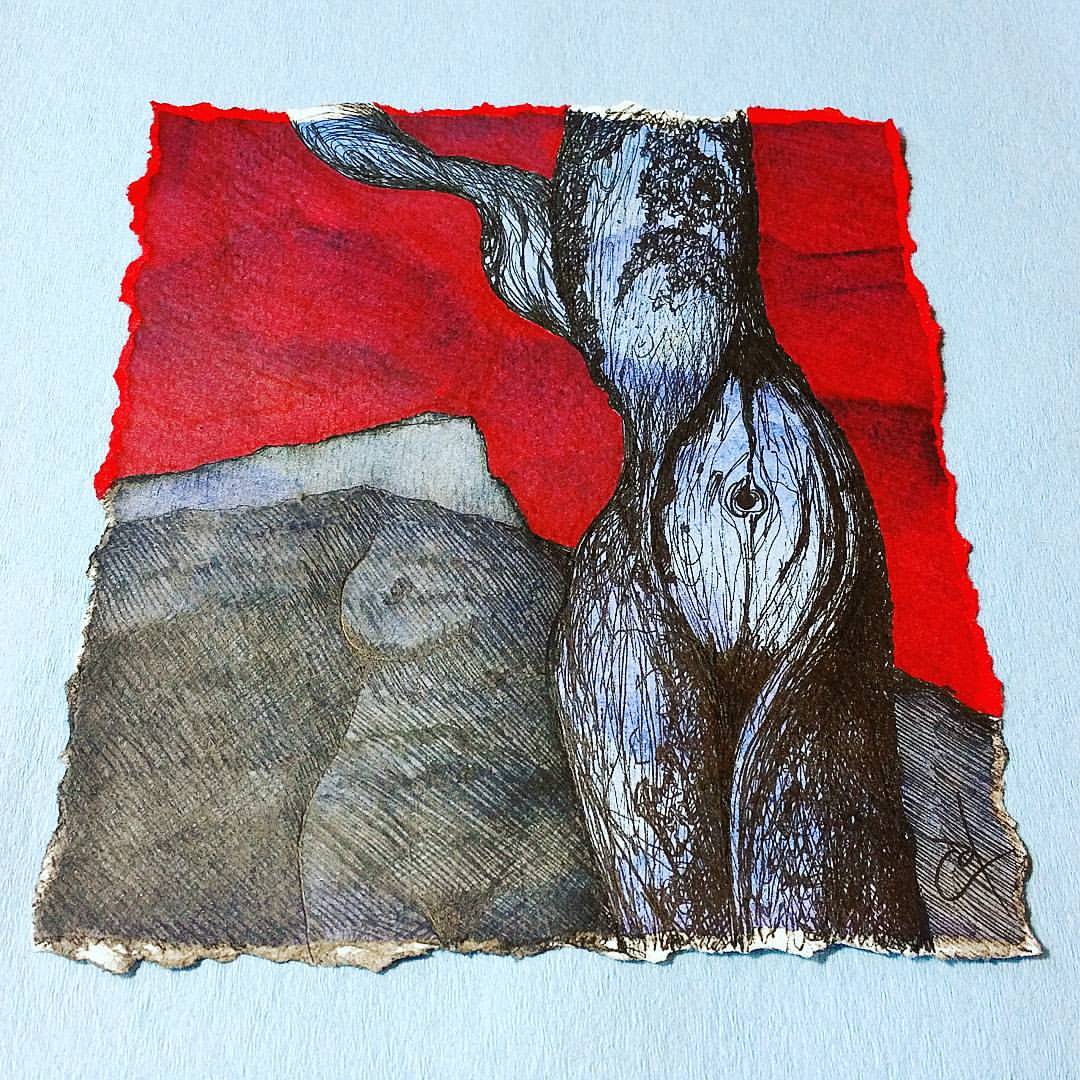 Mixed media work by Cody Chamberlain.