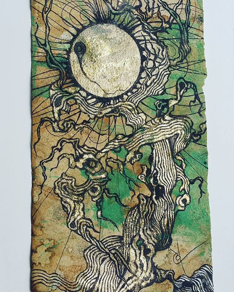 Mixed media work by Cody Chamberlain.