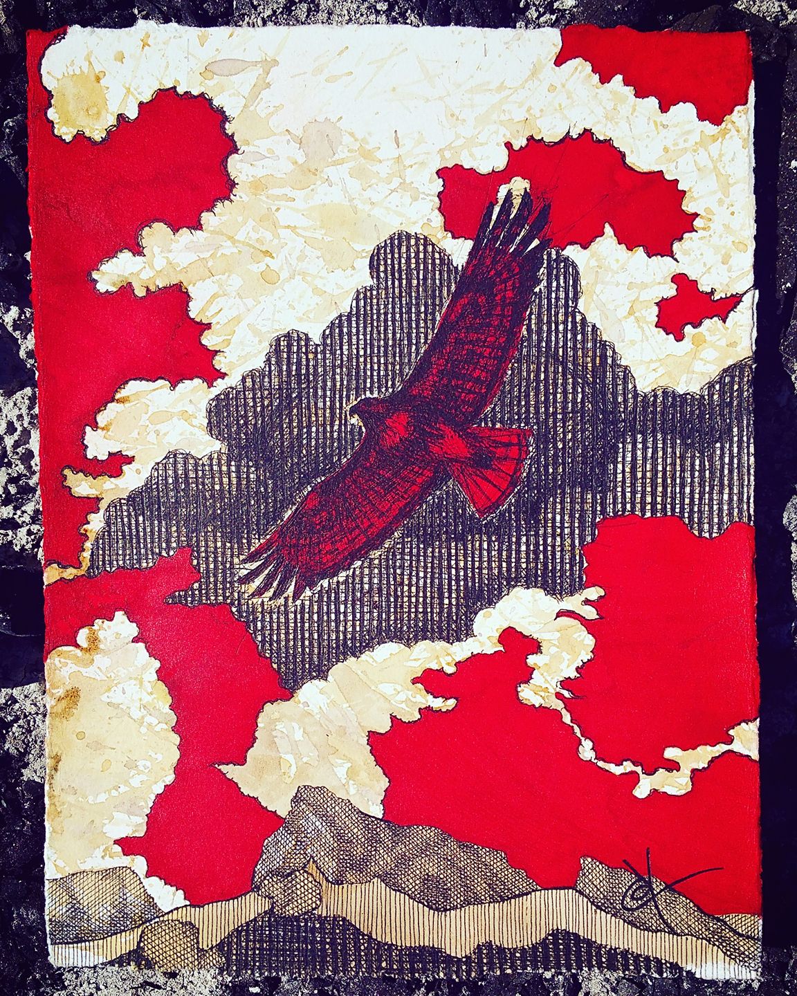 Mixed media work by Cody Chamberlain.