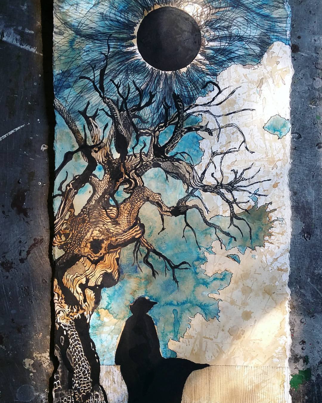 Mixed media work by Cody Chamberlain.