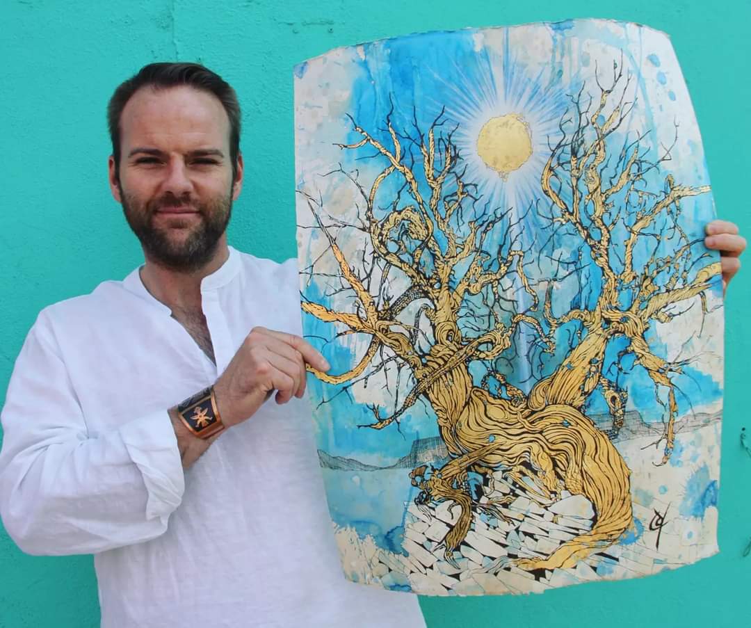 Mixed media work by Cody Chamberlain.