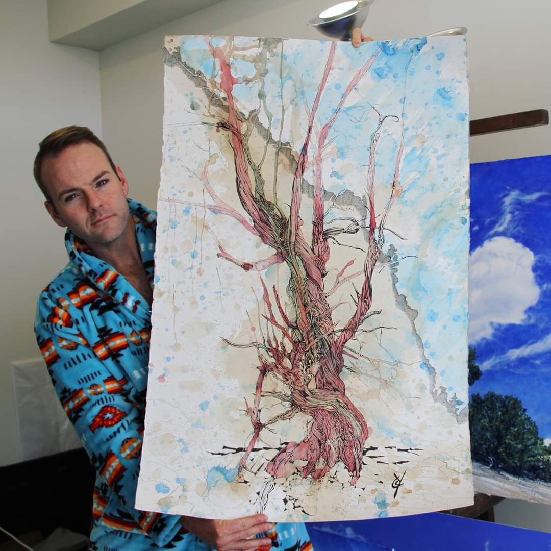 Mixed media work by Cody Chamberlain.