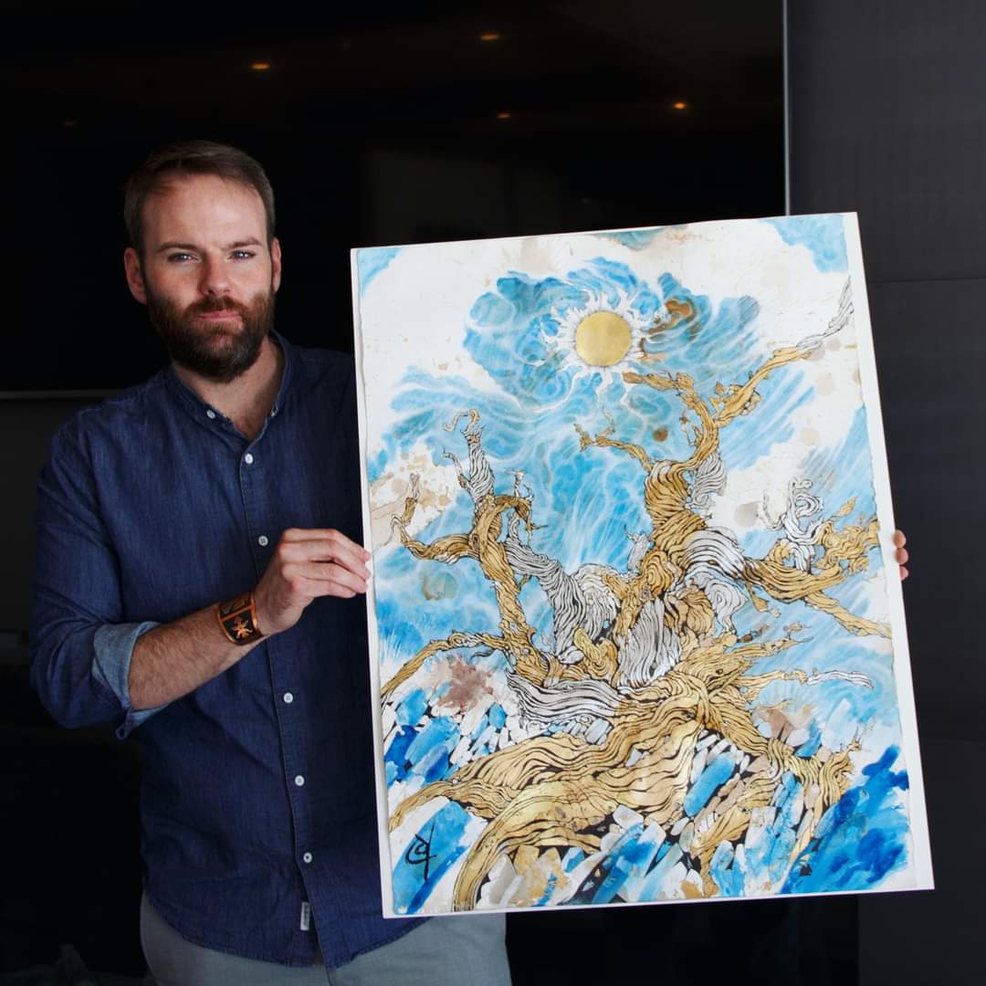 Mixed media work by Cody Chamberlain.