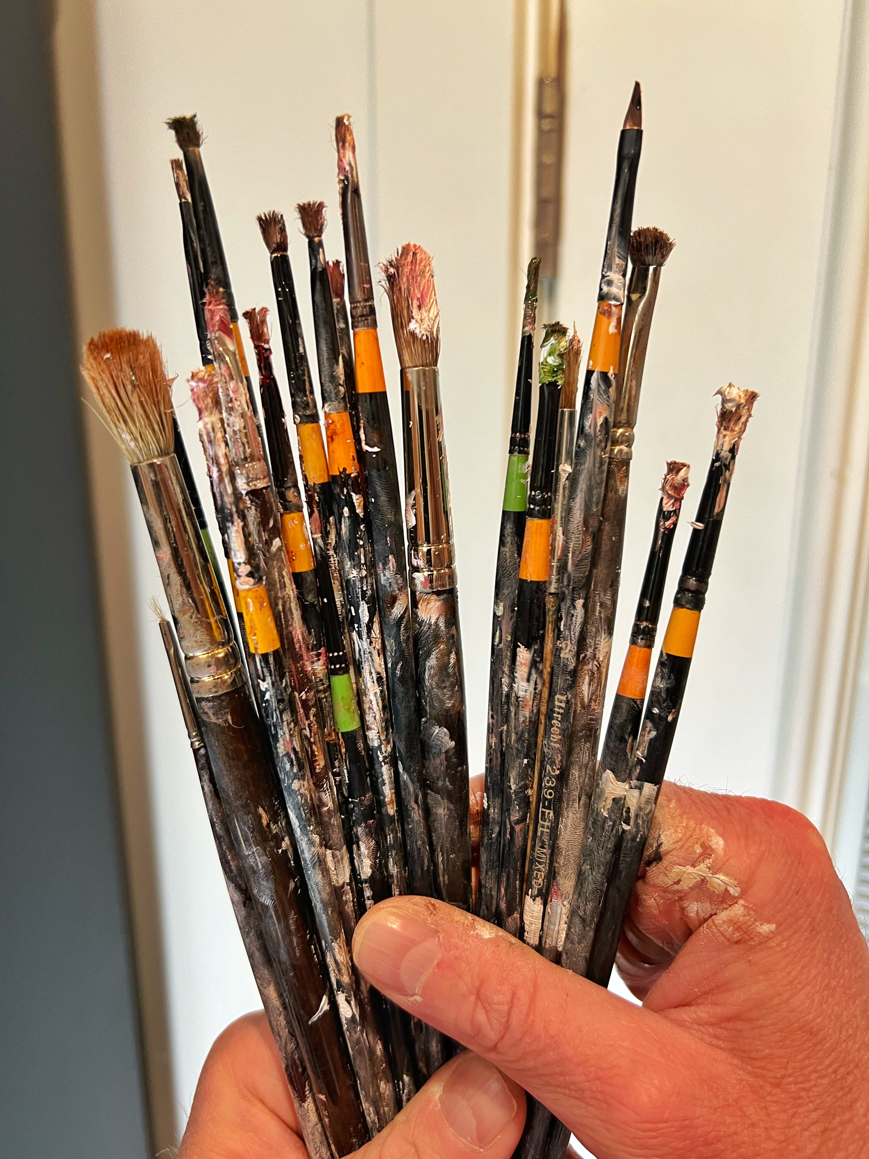 Studio brushes used during the Hidden Valley commission.