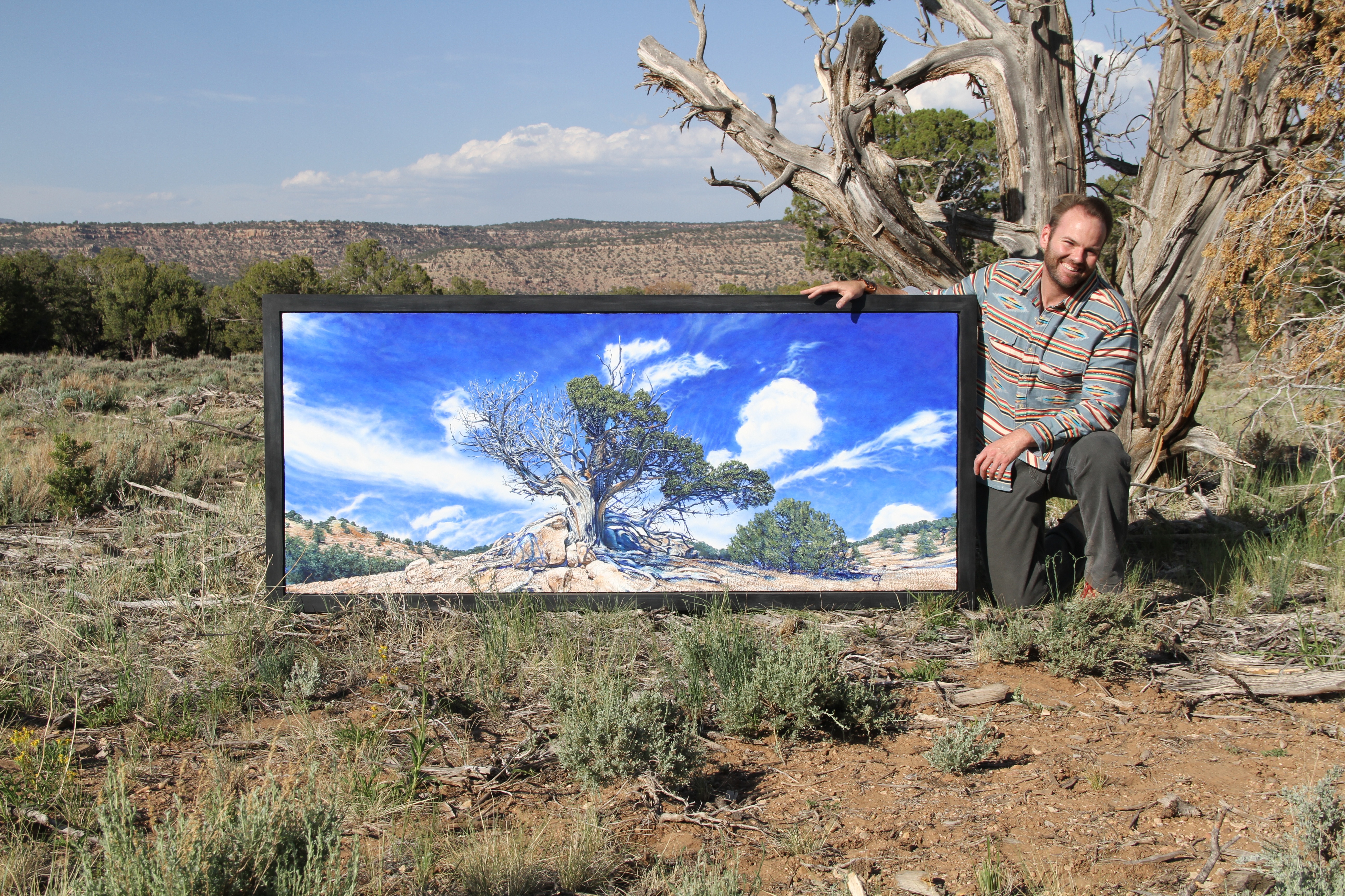Juniper Sky shown outdoors against a bright sky.
