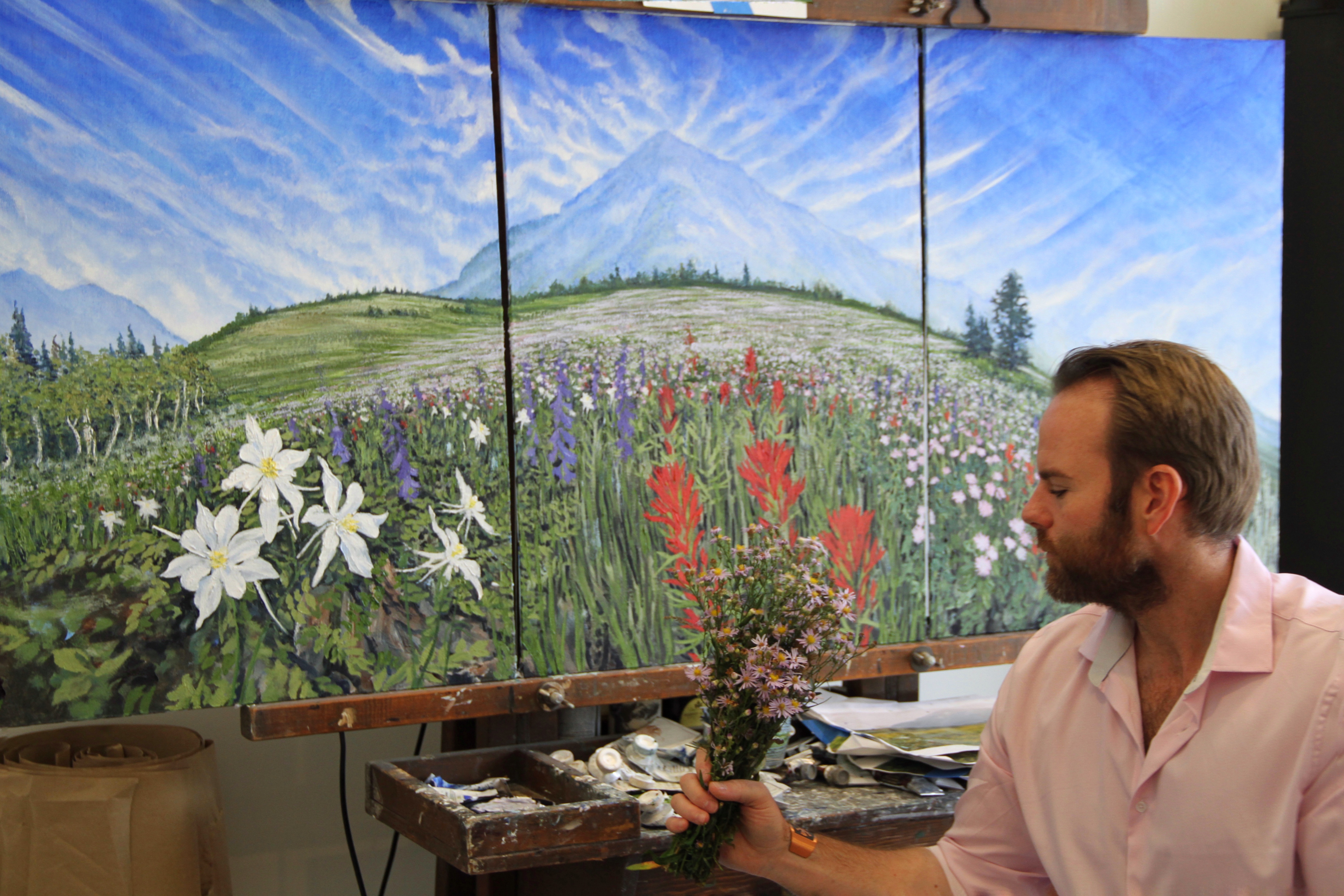 Wasatch Wildflowers oil painting by Cody Chamberlain.